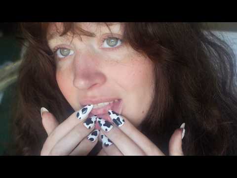 Teeth tapping and scratching ASMR, no talking (slow & fast)