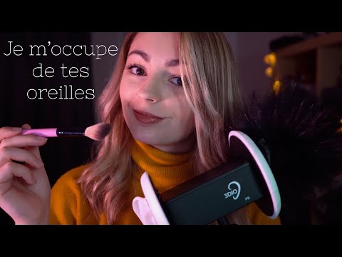 ASMR FRANCAIS ♡ JE M'OCCUPE DE TES OREILLES POILUES ♡ (brushing/ touching)