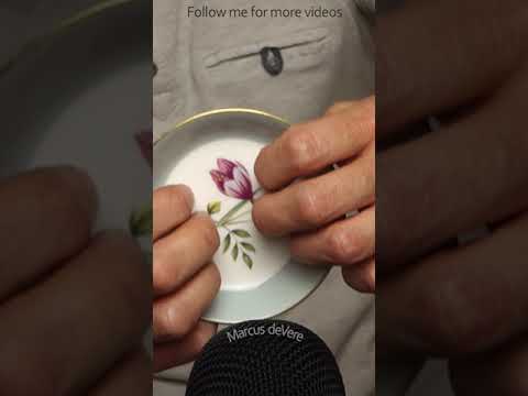 ASMR Tapping A Plate Using Fingernails #short