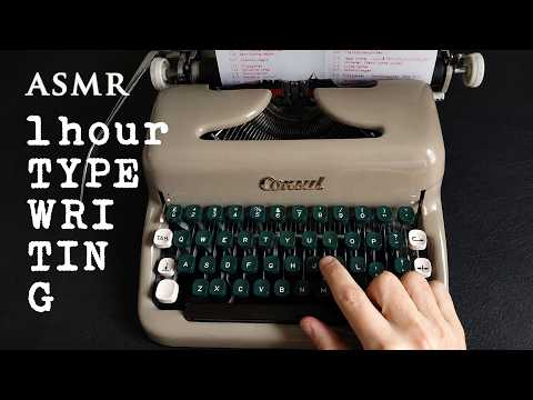 ASMR 1hr Typing on Typewriter from 1959 | Relaxing background sound