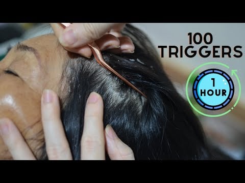 ASMR 100 Triggers Scalp Check With Dry Dandruff, Flakes In 1 Hour Tingly Relaxing For Sleep