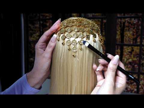 Golden Hair Brushing & Soft Jingle Sounds (Whispered)