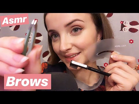 ASMR- INAUDIBLE WHISPERING EYEBROW SHAPING AND PLUCKING