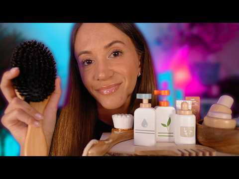 ASMR Friend Pampers You 🌿 Wooden Skincare & Makeup Personal Attention