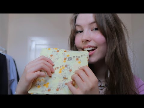 ASMR with beeswax wraps 🐝 ~sticky sounds (german/deutsch) | emily asmr