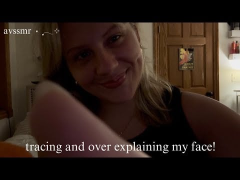 RELAXING ASMR for stress relief! Tracing my face with slow whispers 💤