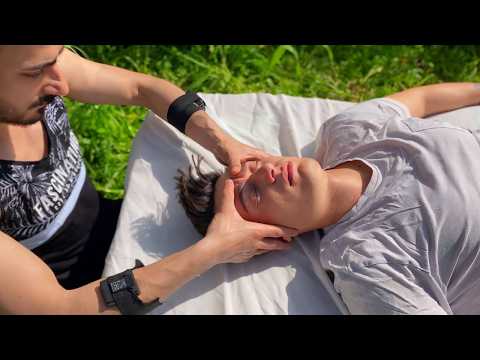 ASMR Street Massage (Face+Back+Arm)Massage in Nature