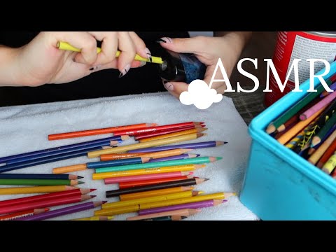 ASMR | Sharpening Colored Pencils (No Talking)