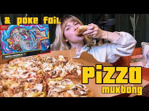 Pizza Hut Mukbang 🍕 My PERFECT Pizza Order + Pokémon Mega Greninja ex Opening! 🎴