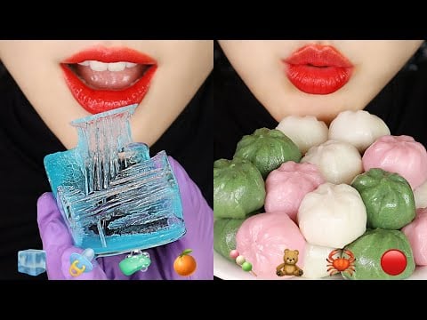 SATISFYING EATING SOUND ASMR ICE MUKBANG KOREAN GGUL-TTEOK, WAX CANDY HONEY JELLY ASMR ❤️