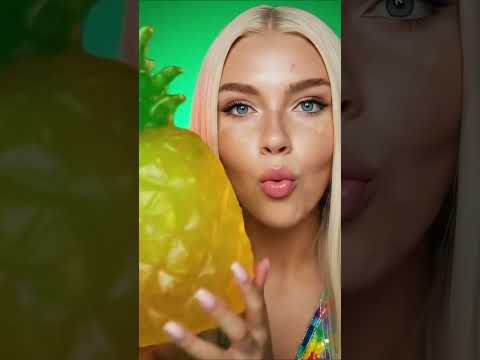 Would You Bite a Giant Gummy Pineapple? 🍍💚 (ASMR)