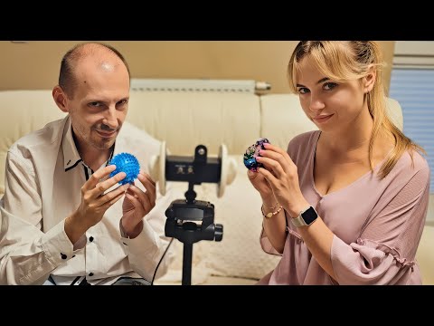 Classic binaural ASMR with pleasant triggers and whispers