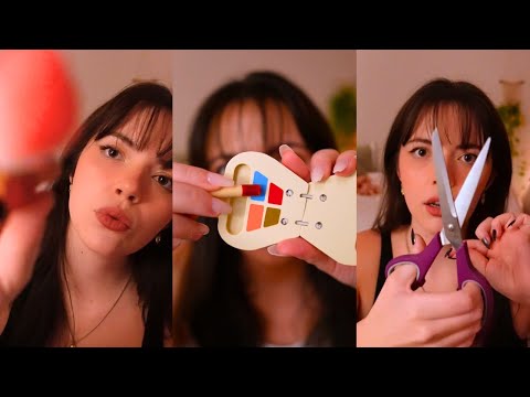 ASMR Wooden Makeup, Follow My Directions, Stress Plucking Compilation