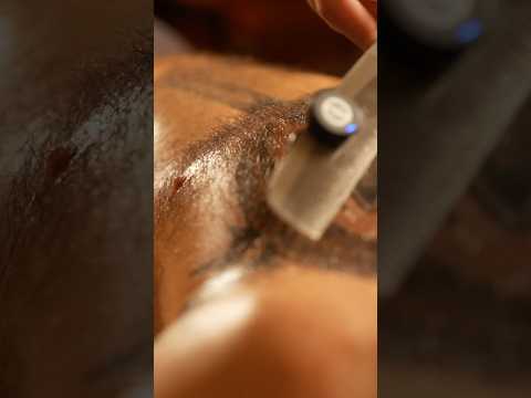 Relaxing body hair brushing for tingles.