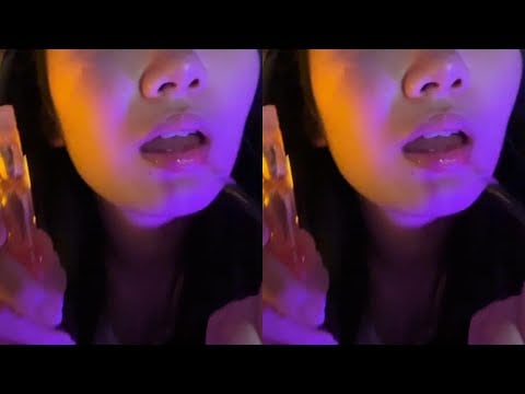 Close-up lip gloss oral sound # voice control helps sleep # asmr # oral sound