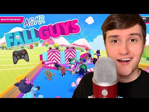 ASMR Gaming | Playing Fall Guys Till I Win 🏆 (controller sounds & gum chewing)