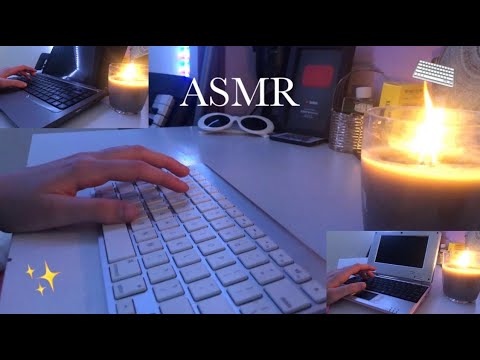 ASMR FAST TYPING ON 3 DIFFERENT KEYBOARDS W/FIRE CRACKLING SOUNDS (NO TALKING)