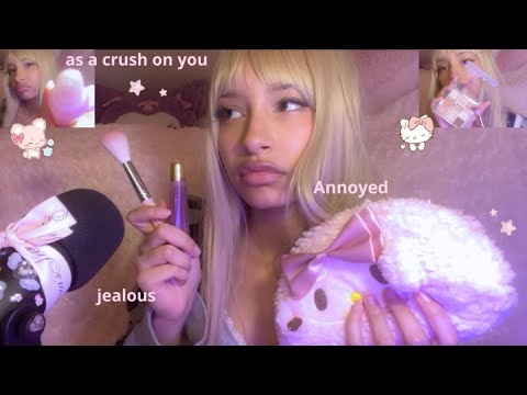 ASMR | Your friend reluctantly fixes your makeup for your date💄🎀