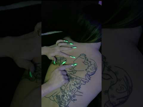 does the blacklight make your tingles pop off even more?? 💚✨(watch the full vid for more!) #asmr