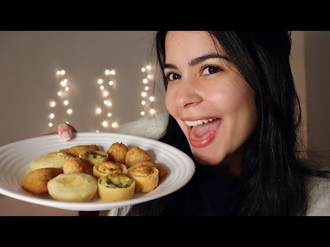 ASMR COMENDO SALGADOS DE FESTA