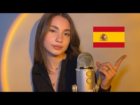 ASMR Learn Spanish with me🇪🇸 - gum chewing whisper ramble