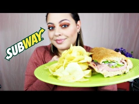 ASMR| Subway Mukbang| Ramble & Eating Sounds (Soft Spoken)
