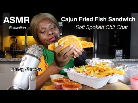 First Day Driving New Car 🚘 | Cajun Fried Fish Sandwich With Fries ASMR Eating Sounds