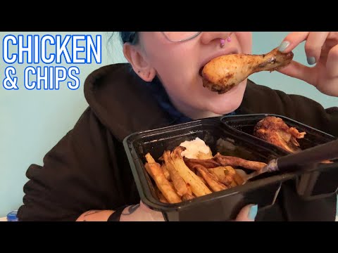 ASMR Eating Peri Peri Chicken, Homemade Fries & Veg 🍗