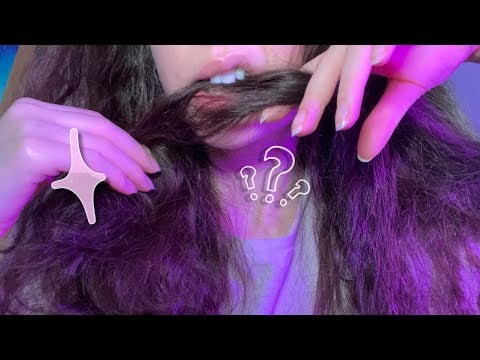 ASMR There Is Something in My Hair... | Hair Chewing Mouth Sounds, Fake Hair Clips, Hair Play +