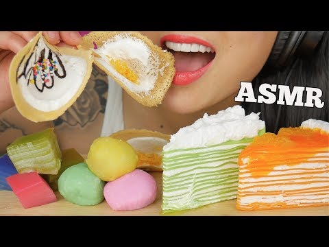 ASMR THAI Delicate DESSERT ขนมไทย SOFT CHEWY CRUNCHY EATING SOUNDS NOT TALKING SAS ASMR