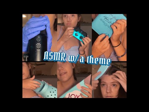 Fast and Aggressive ASMR w/ a Theme 🪼🩵💠// hair brushing, glove sounds, tapping