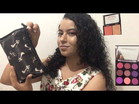 ASMR MOSTRANDO MINHAS MAQUIAGENS+ TAPPING+ SUSURROS/ showing makeup