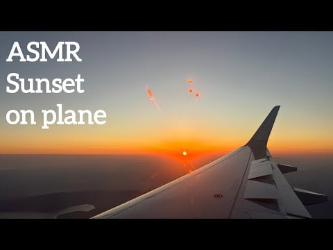 ASMR 🌙 Sunset on plane - White noise and lights triggers (no talking)