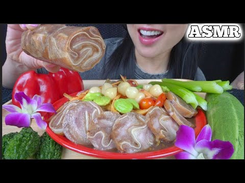 ASMR PAPAYA SALAD *recipe WITH PIG EARS (CRUNCHY EATING SOUNDS) NO TALKING | SAS-ASMR