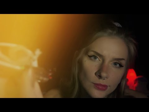 ASMR | drawing on your face with light? (sketching sounds, warm bright light)