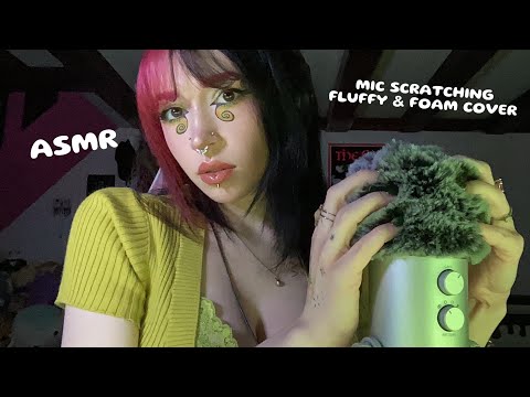 Mic Scratching w/ Long Nails ASMR | Fluffy Cover & Foam Cover, Nail Tapping, Whispering, Rambling