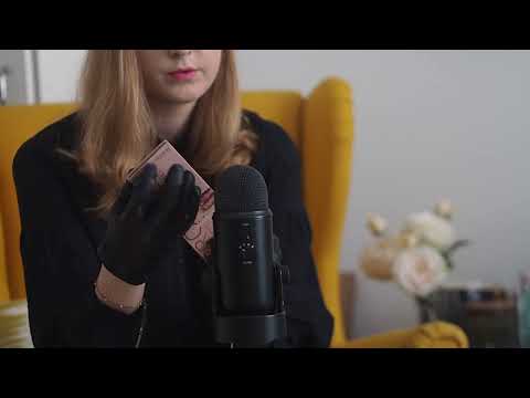 ASMR | tapping on eyeshadow palette with leather gloves