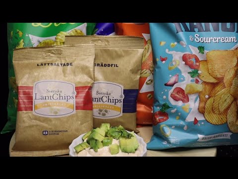 ASMR SWEDISH CHIPS RANCH DIP ESTRELLA CRUNCHY MUKBANG no talking CREMA ASMR #asmr #mukbang #chips