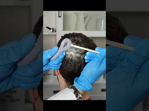 Examination of the scalp for an allergic reaction #asmr #femaleasmr #shorts #scalp #allergy #exam