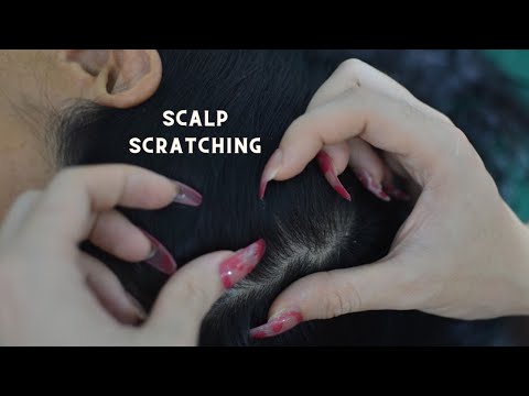 ASMR Scalp Scratching No Talking, Real Person Scalp Massage, Head Massage, Sound For Headache Relief