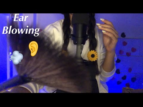 ASMR~ Ear 👂 Blowing 💨 (Brushing,Blowing,Breathing)