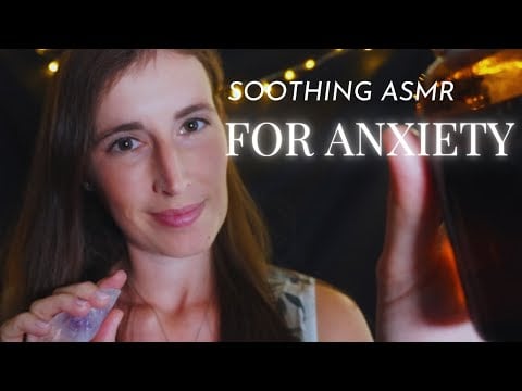 ASMR Reiki For Anxiety And Sleep  🌿✨ | Crystal Healing, Finger Flutters, Fire Crackles, Lavender Oil