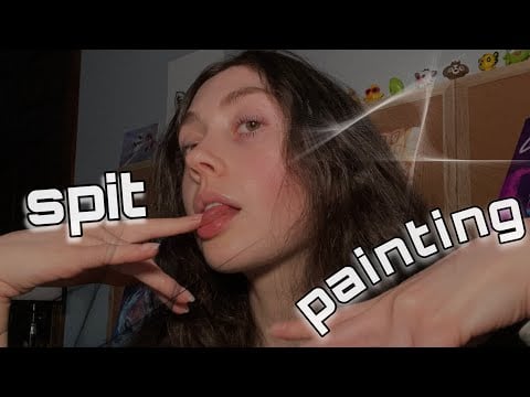 ASMR | Spitty Spit Painting You for Spring! ( eating peeps🐥, finger licking, mouth sounds + )
