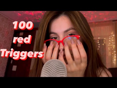 Asmr 100 red triggers in 1 minute ❤️