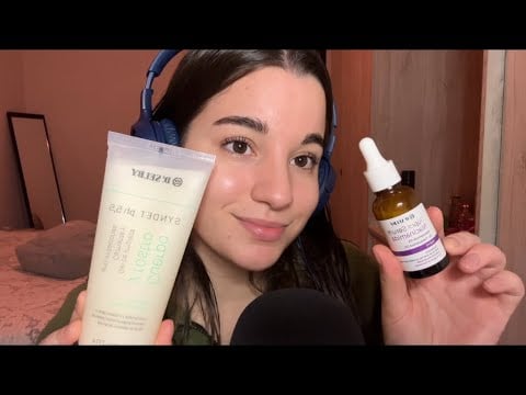 ASMR mis productos / rutina de SKINCARE | cuidado facial 💓