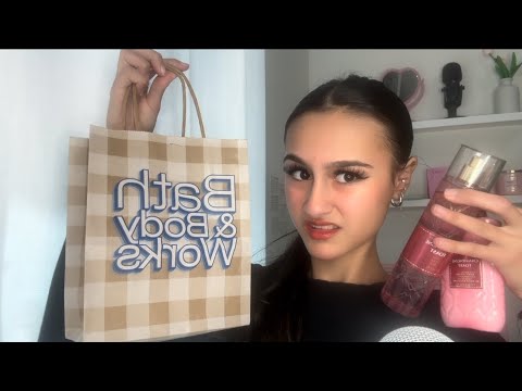 ASMR| Kinda RUDE bath and body works worker scans your ITEMS..😒 ￼