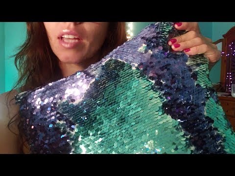 ASMR - pretty mermaid pillow! (sequin pillow)