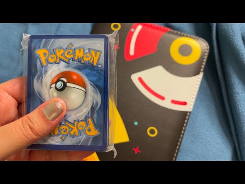 ASMR Pokémon Cards( No Talking) Card Shuffling & handling + card protector book  * crinkles