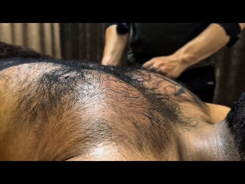 Hairy Man Getting ASMR Full Body Massage With Intense Pressure Of Thumbs Techniques