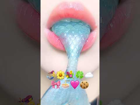 Asmr Eating Jelly Emoji Food 🧜‍♀️🌼☁️ #asmr #mukbang #emojichallenges #satisfying #asmrsounds